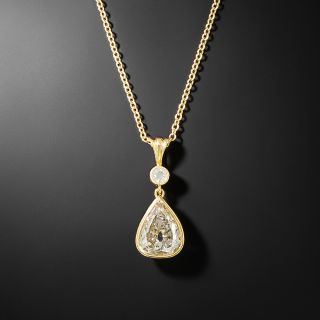 Lang Collection 1.36 Carat Pear Shaped Diamond Pendant - GIA - 4