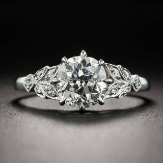 Vintage Style 1.47 Carat Diamond Platinum Engagement Ring - GIA I SI1 - 1