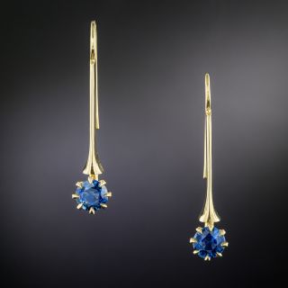 Lang Collection 1.58 Carat Sapphire Drop Earrings  - 5