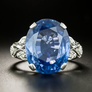 Lang Collection 13.49 Carat Oval Sapphire and Diamond Ring - 2