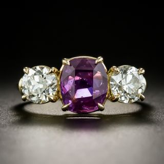 Lang Collection 2.61 Carat No-Heat Pink Sapphire and Diamond Ring - GIA - 2