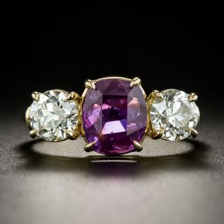 Lang Collection 2.61 Carat No-Heat Pink Sapphire and Diamond Ring - GIA - 3