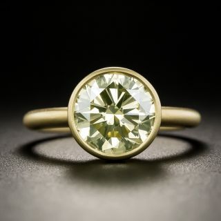 Lang Collection 3.00 Carat Natural Fancy Light Yellow Diamond Ring - GIA VVS2 - 3