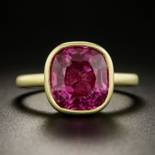  Lang Collection 6.29 Carat Cushion-Cut No-Heat Pink Sapphire Ring - 3