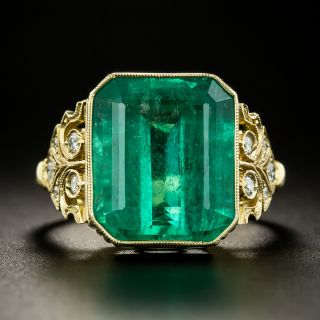 Lang Collection 8.46 Carat Emerald and Diamond Ring - GIA - 2