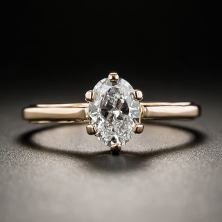 Lang Collection .80 Carat Oval Diamond Ring - GIA E SI1 - 1
