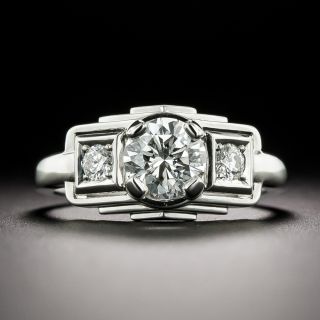 Lang Collection .93 Carat Art Deco Style Engagement Ring - GIA F VS1 - 4