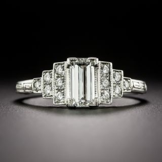 Lang Collection Art Deco-Style .70 Carat Emerald-Cut Diamond Ring - GIA D SI2 - 3