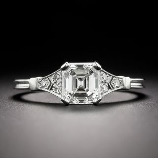 Lang Collection Art Deco-Style .97 Carat Emerald-Cut Diamond Ring -  GIA J VVS1 - 3