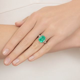 Lang Collection Colombian No-Treatment 6.16 Carat Emerald and Diamond Ring - GIA