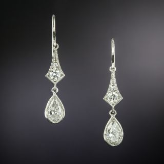 Lang Collection Edwardian-Style Diamond Dangle Earrings - 3