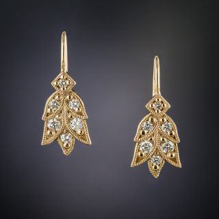 Lang Collection Rose Gold Laurel Diamond Earrings - 2
