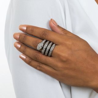Diamond Coiled Snake Ring