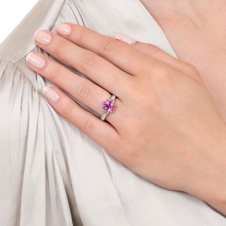 Estate 2.82 Carat Pink Sapphire and Diamond Ring