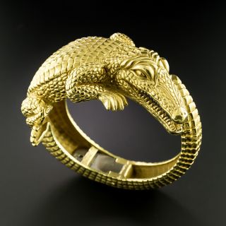Large Alligator Cuff Bracelet by Kieselstein-Cord  - 2
