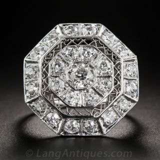 Large Art Deco Diamond Dinner Ring