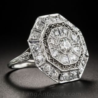 Large Art Deco Diamond Dinner Ring