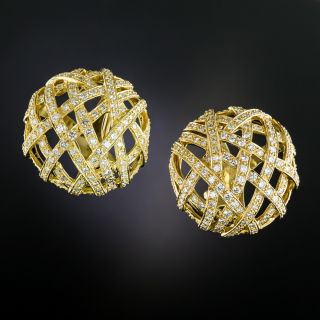 Large Diamond Dome Earrings - 6.25 Carats - 1