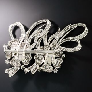 Large Diamond Floral Brooch and Dress Clips