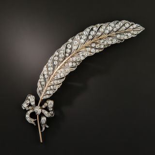 Edwardian Diamond Feather Brooch - 2