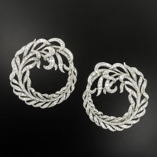 Large Edwardian Diamond Wreath Earrings - 2