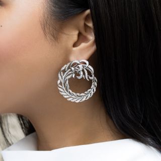 Large Edwardian Diamond Wreath Earrings