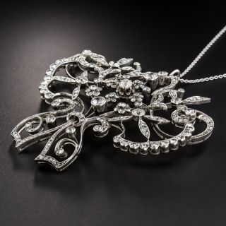Large Late Victorian/Edwardian Diamond Pendant Necklace