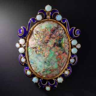 Large Late-Victorian Opal Brooch/Pendant - 1