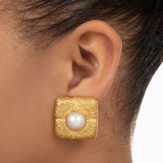 Large Mabe Pearl Earrings