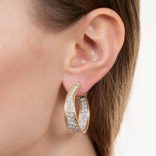 Large Pavé Diamond Hoop Earrings