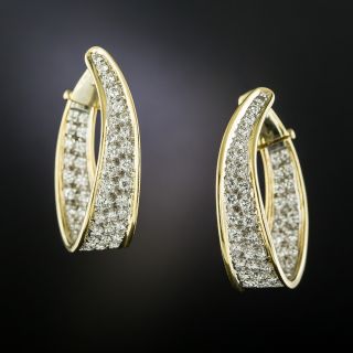 Large Pavé Diamond Hoop Earrings - 2