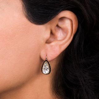 Large Pear Shape Rose-Cut Earrings