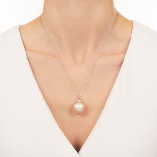 Large South Sea Pearl And Diamond Pendant