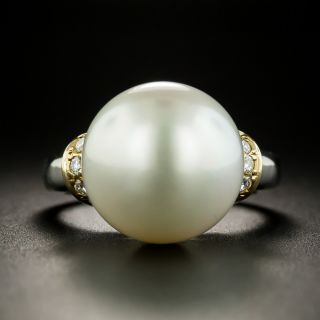Large South Sea Pearl and Diamond Ring - 3