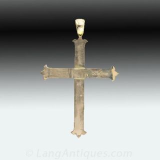 Large Victorian Banded Agate Cross Pendant