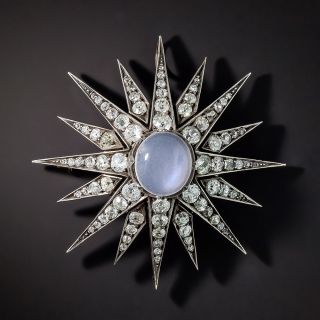 Large Victorian Diamond and Moonstone Pendant and Brooch - 2
