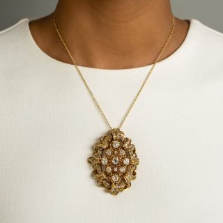 Large Victorian Diamond Brooch / Pendant