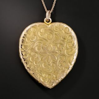Large Victorian Rose Gold Diamond Heart Locket 