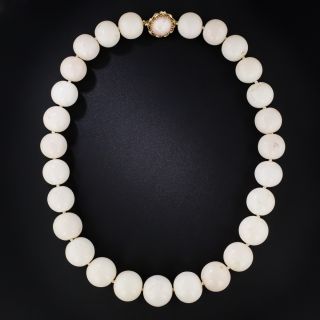 Large White Coral Bead Necklace - 4