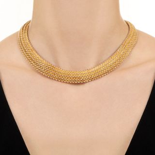 Gold Woven Collar Necklace