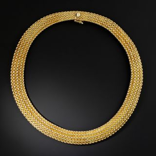 Gold Woven Collar Necklace - 2