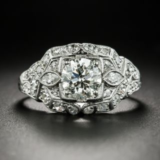 Late Art Deco 1.03 Carat Diamond Engagement Ring - GIA M SI1 - 3