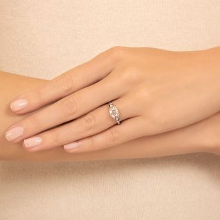 Late-Art Deco 1.06 Carat Diamond Engagement Ring - GIA E SI1
