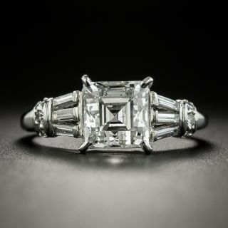 Late-Art Deco 2.25 Carat Asscher-Cut Diamond Engagement Ring - GIA H SI1 - 1