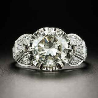 Mid-Century 2.40 Carat Diamond Engagement Ring - GIA N VVS2 - 2