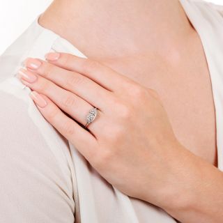 Late Art Deco .24 Carat Diamond Engagement Ring