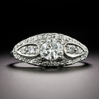 Late-Art Deco .47 Carat Diamond Engagement Ring - 2