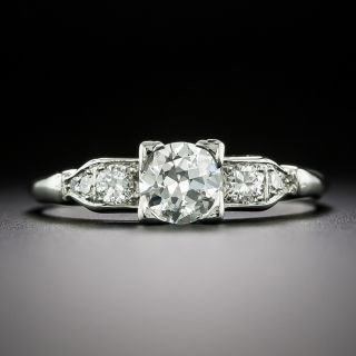 Late Art Deco .51 Carat Diamond Engagement Ring -  GIA F VS2 - 2