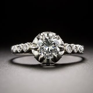 Late Art Deco .57 Carat Diamond Engagement Ring - 3