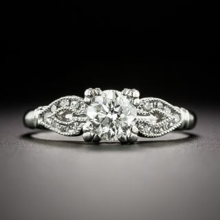 Late-Art Deco .57 Carat Diamond Engagement Ring - 3